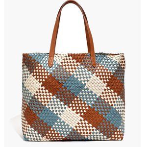 NEW Madewell Transport Tote Woven Leather Edition